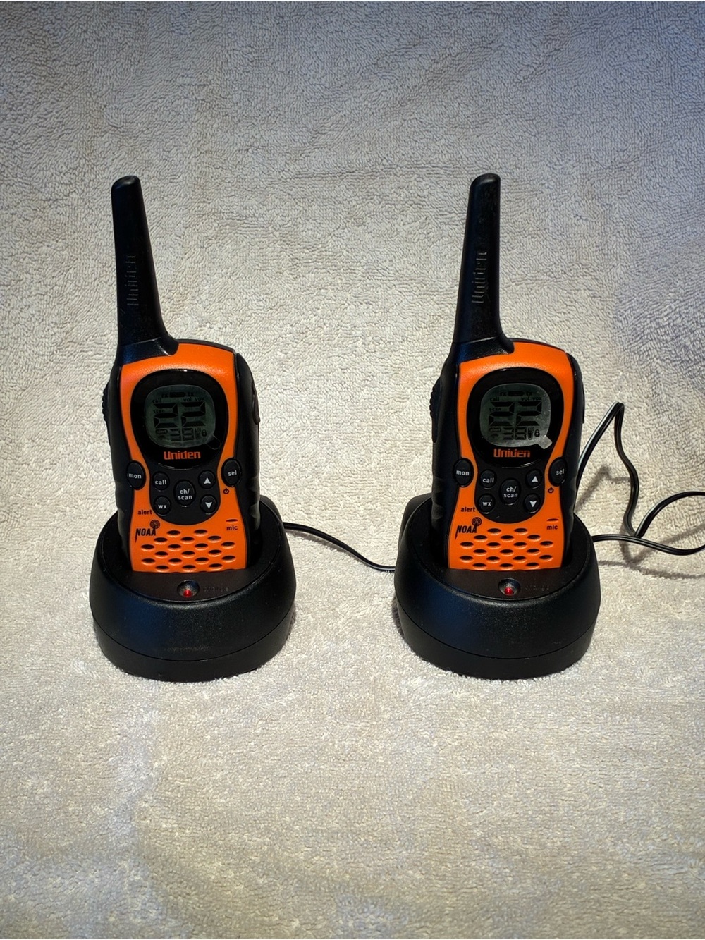 Uniden Orange Twin Pack Two-Way Radios with Dual Chargers